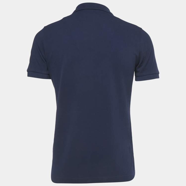 Pre Owned Dior Homme Blue CD Embroidered Pique Polo T-Shirt M