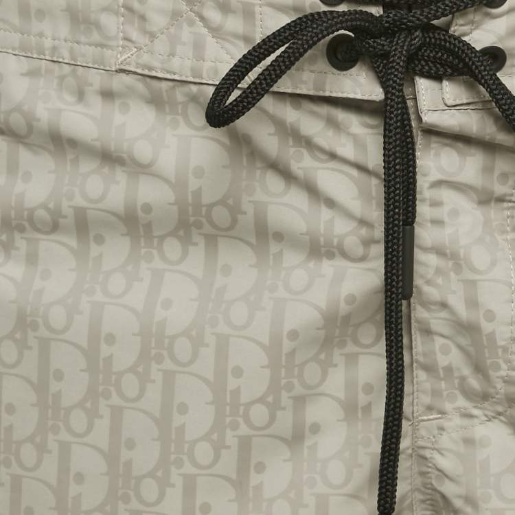 Pre Owned Dior Homme Grey Oblique Synthetic Shorts M