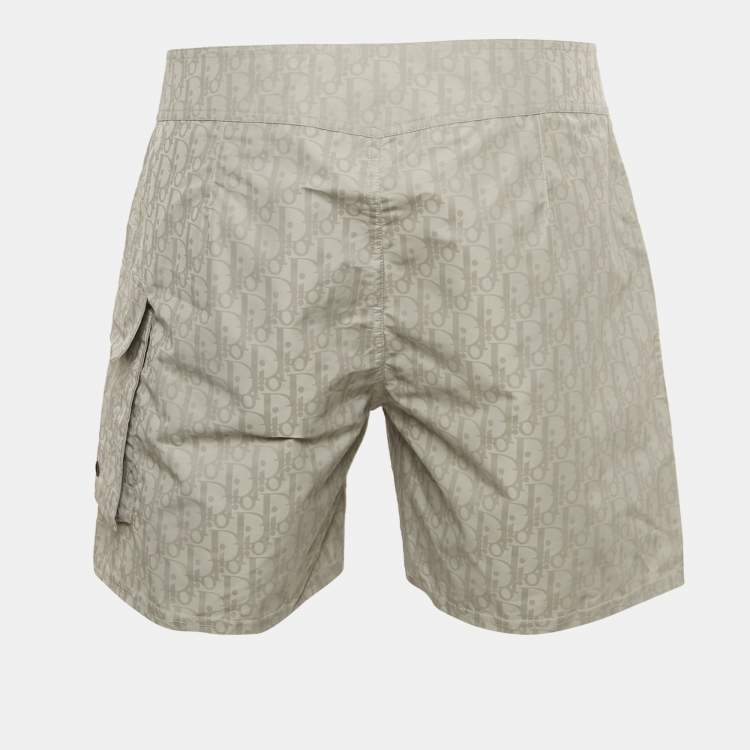 Pre Owned Dior Homme Grey Oblique Synthetic Shorts M