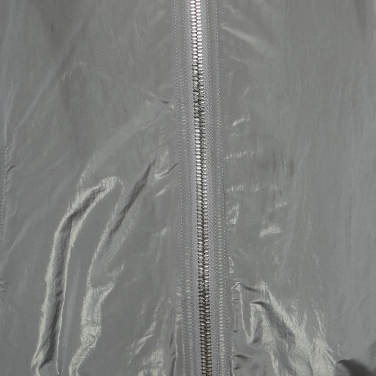 Pre Owned Dior Homme Grey Synthetic Oblique Reversible Bomber Jacket Grey M