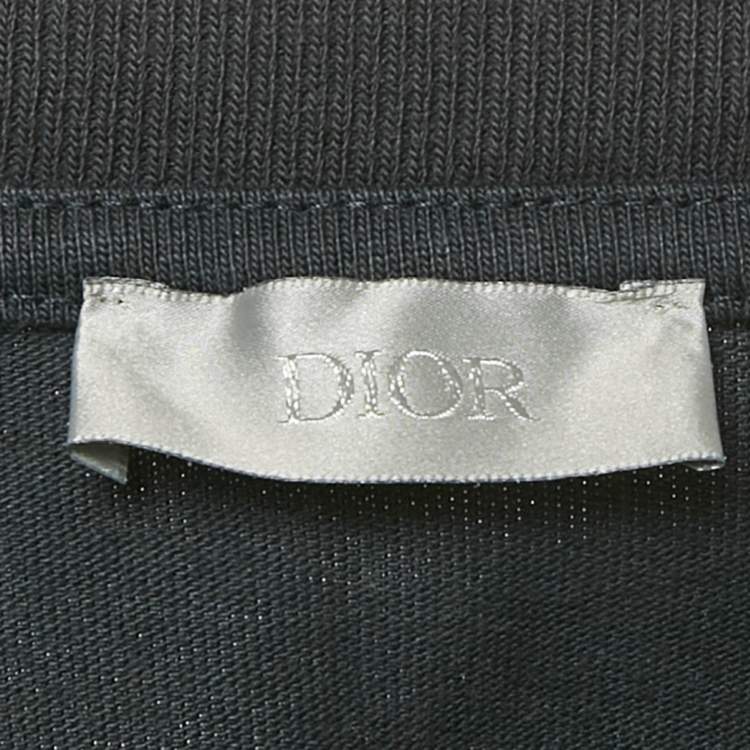 Pre Owned Dior Homme Navy Blue Logo Embroidered Jersey T-Shirt L