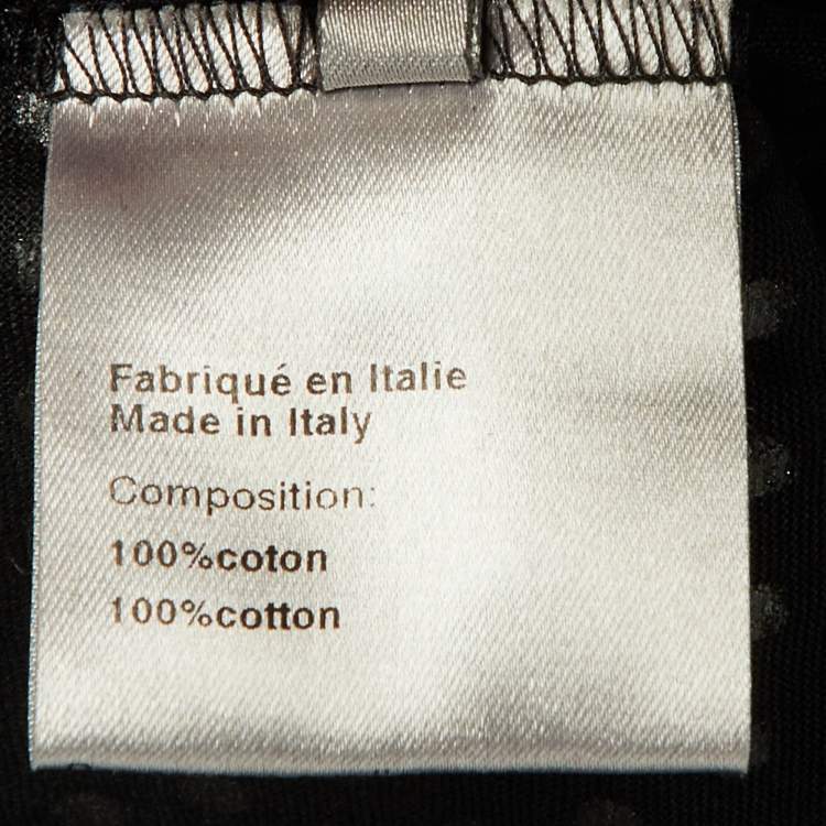 Pre Owned Dior Homme Black Metallic Dotted Cotton Tank T-Shirt L