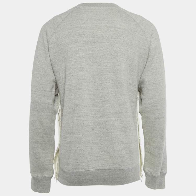 Pre Owned Dior Homme Grey Cotton Logo Patch Sweater S