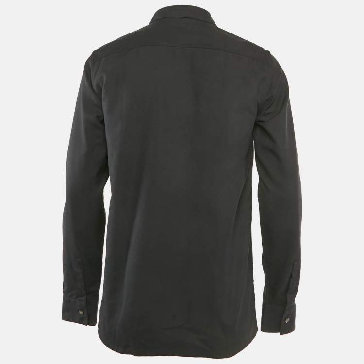 Pre Owned Dior Homme x Sacai Black Cotton and Nylon Long Sleeve Shirt M