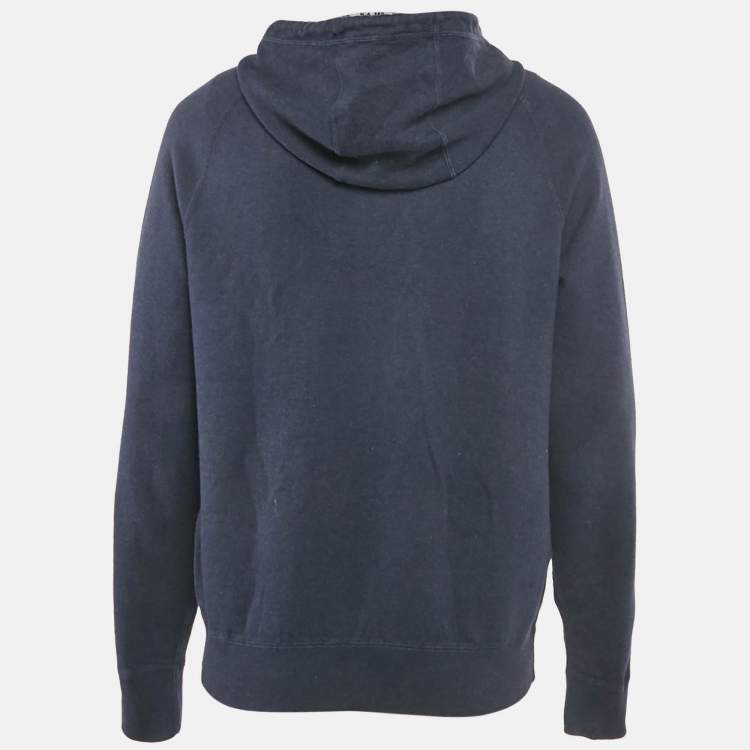 Pre Owned Dior Homme Blue Cotton Zip-Up Hoodie L