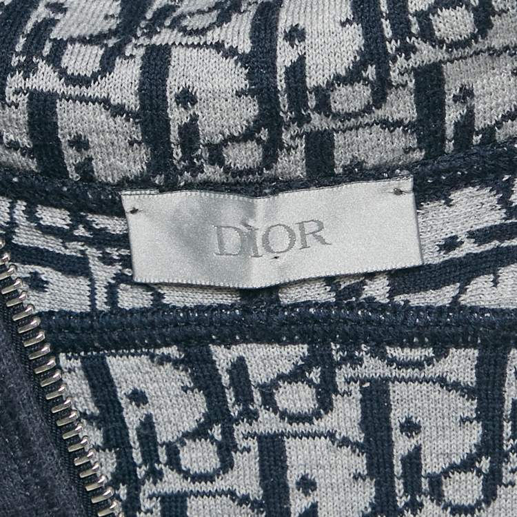 Pre Owned Dior Homme Blue Cotton Zip-Up Hoodie L