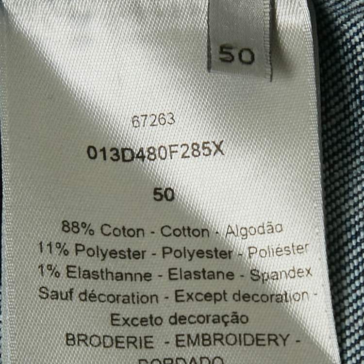 Pre Owned Dior Homme x Kenny Scharf Blue Playing Cards Denim Jacket L