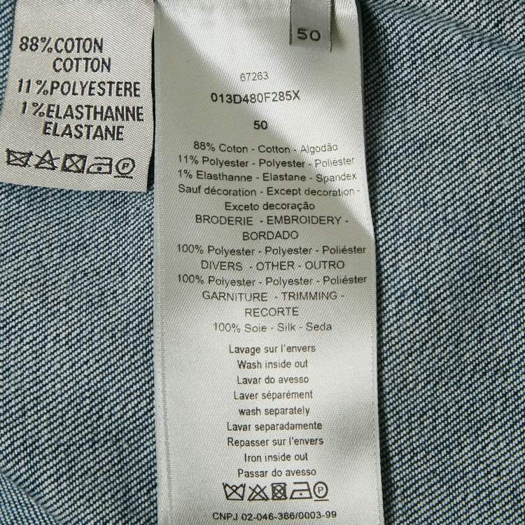 Pre Owned Dior Homme x Kenny Scharf Blue Playing Cards Denim Jacket L