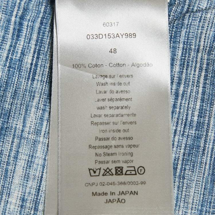 Pre Owned Dior Homme Blue Oblique Cotton Shorts M