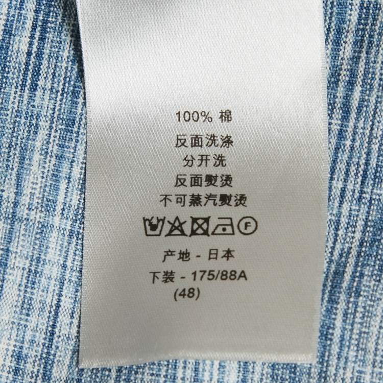 Pre Owned Dior Homme Blue Oblique Cotton Shorts M