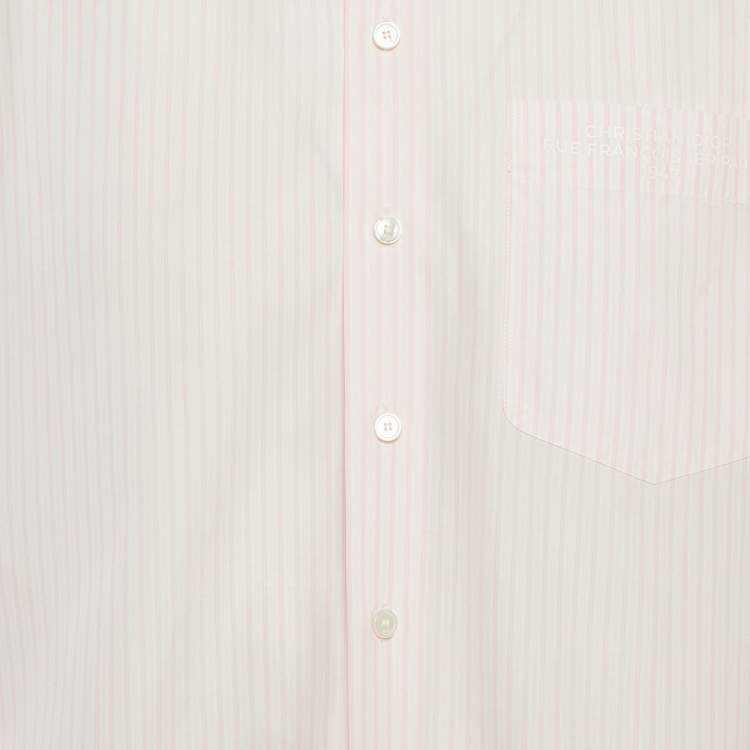 Pre Owned Dior Homme Pink Striped Cotton Long Sleeve Shirt S