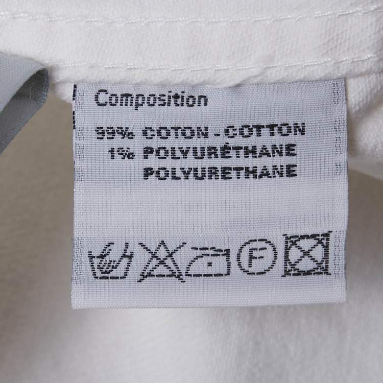 مملوكة مسبقًا Dior Homme White Logo Embroidered Denim Jacket L