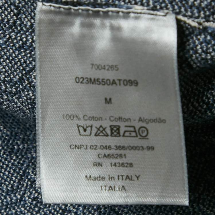 Pre Owned Dior Homme Blue Oblique Cotton Knit Shirt M