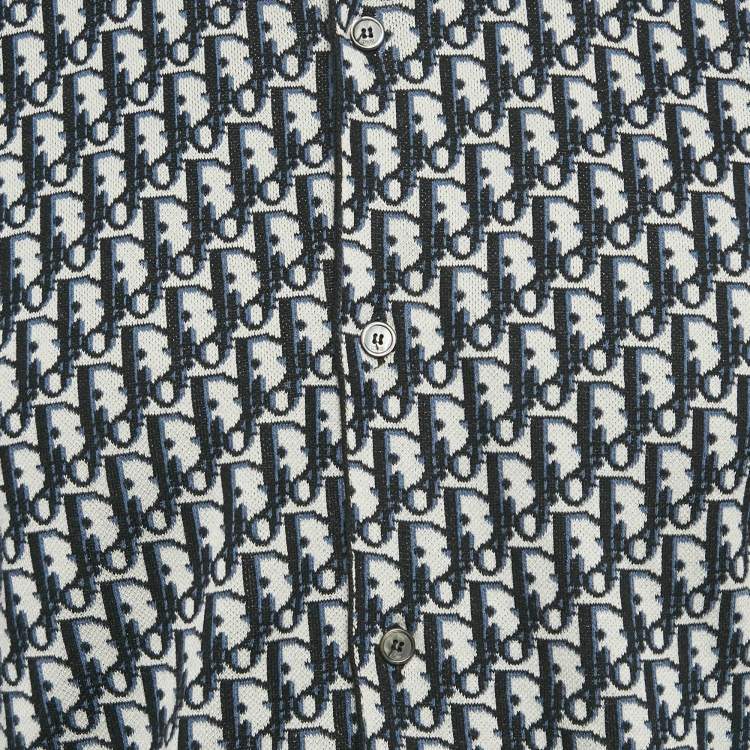 Pre Owned Dior Homme Blue Oblique Cotton Knit Shirt M