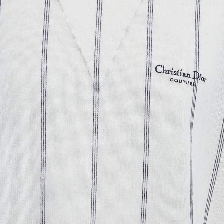 Pre Owned Dior Homme Off-White Striped Jersey T-Shirt M