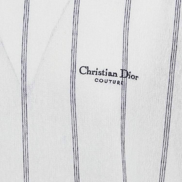 Pre Owned Dior Homme Off-White Striped Jersey T-Shirt M