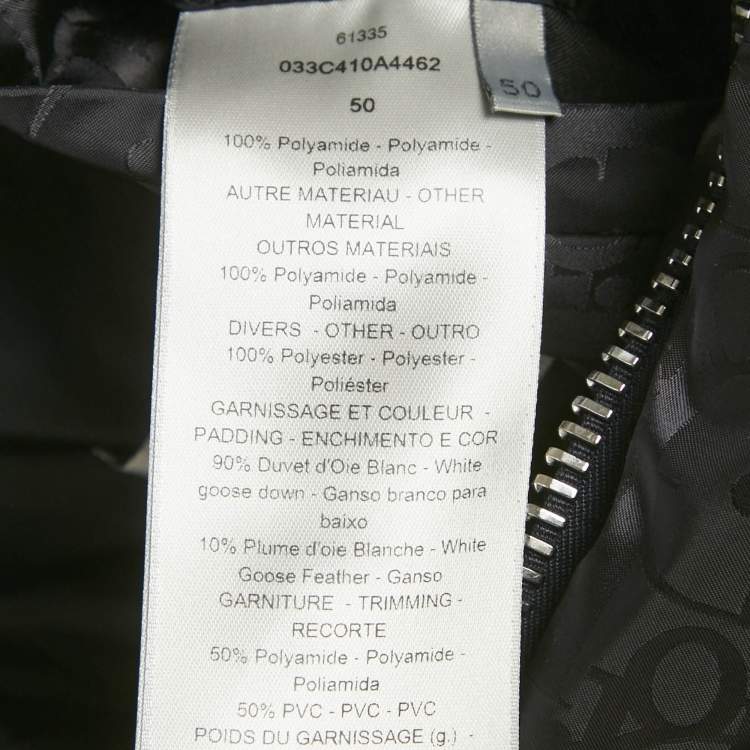 Pre Owned Dior Homme Black Oblique Jacquard Down Vest L