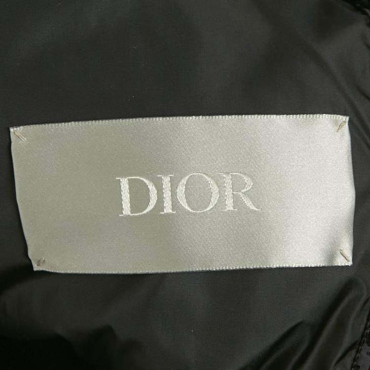 Pre Owned Dior Homme Black Oblique Jacquard Down Vest L