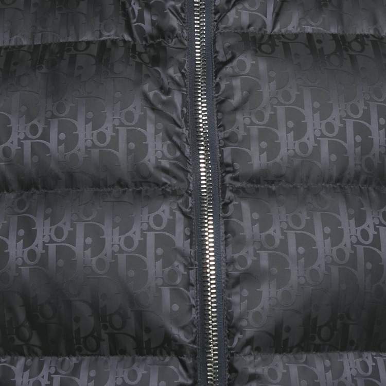 Pre Owned Dior Homme Black Oblique Jacquard Down Vest L