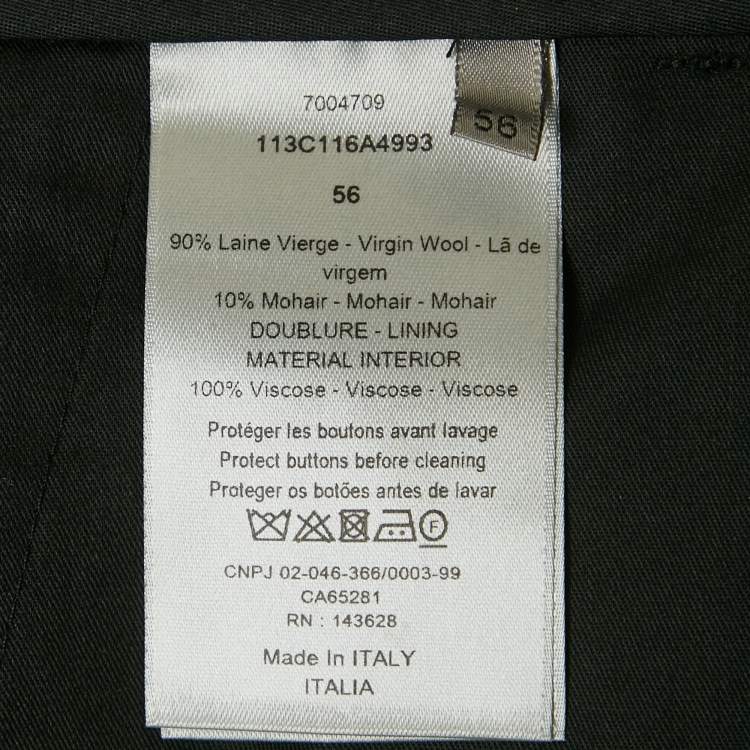 Pre Owned Dior Homme Black Wool Formal Trousers XXXL