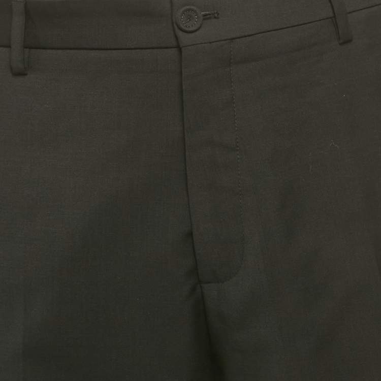 Pre Owned Dior Homme Black Wool Formal Trousers XXXL