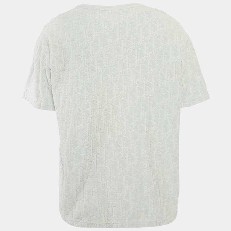 Pre Owned Dior Homme Grey Oblique Terry Cotton T-Shirt XXL