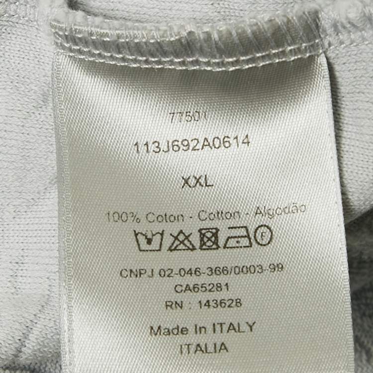 Pre Owned Dior Homme Grey Oblique Terry Cotton T-Shirt XXL