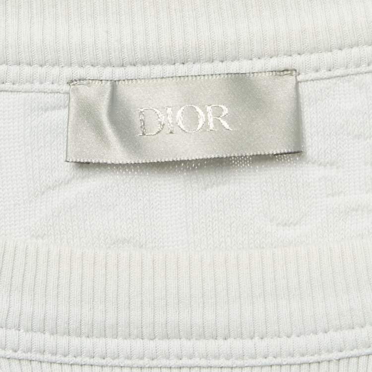 Pre Owned Dior Homme Grey Oblique Terry Cotton T-Shirt XXL