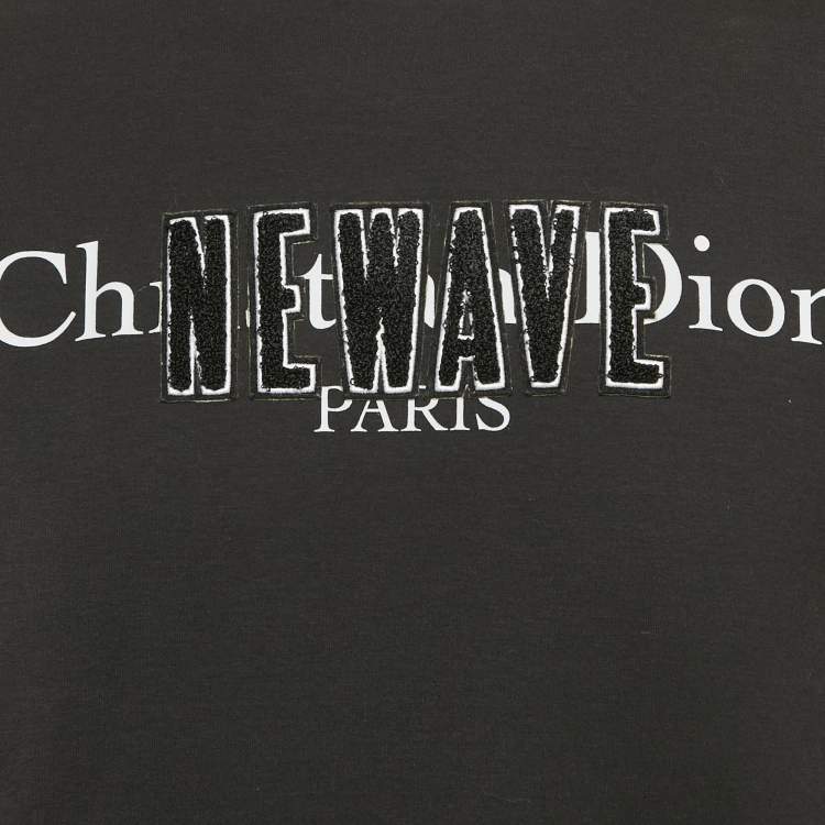 Pre Owned Dior Homme Black Cotton Knit Newave Applique Sweatshirt M