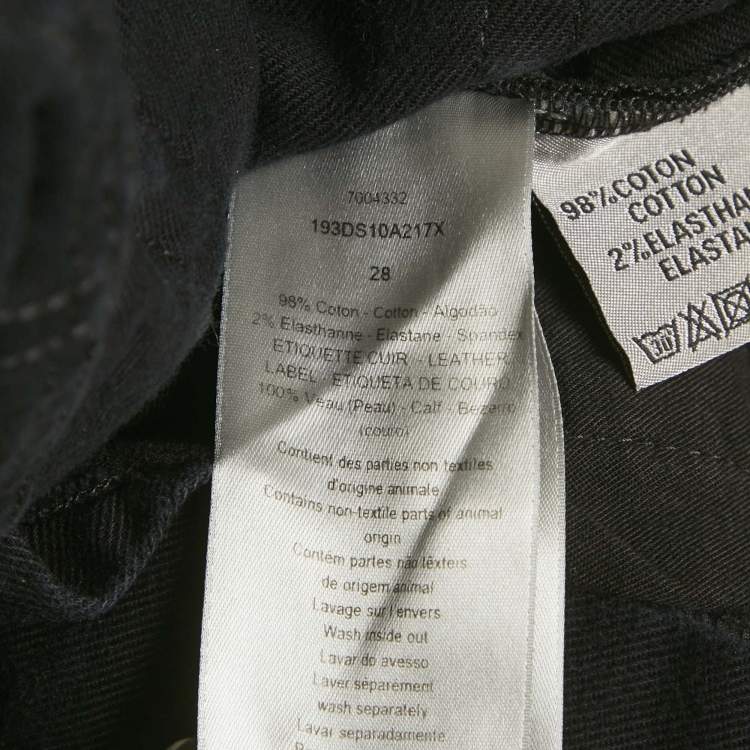 Pre Owned Dior Homme Black Denim Slim 17-Regular Jeans XS/Waist 28"