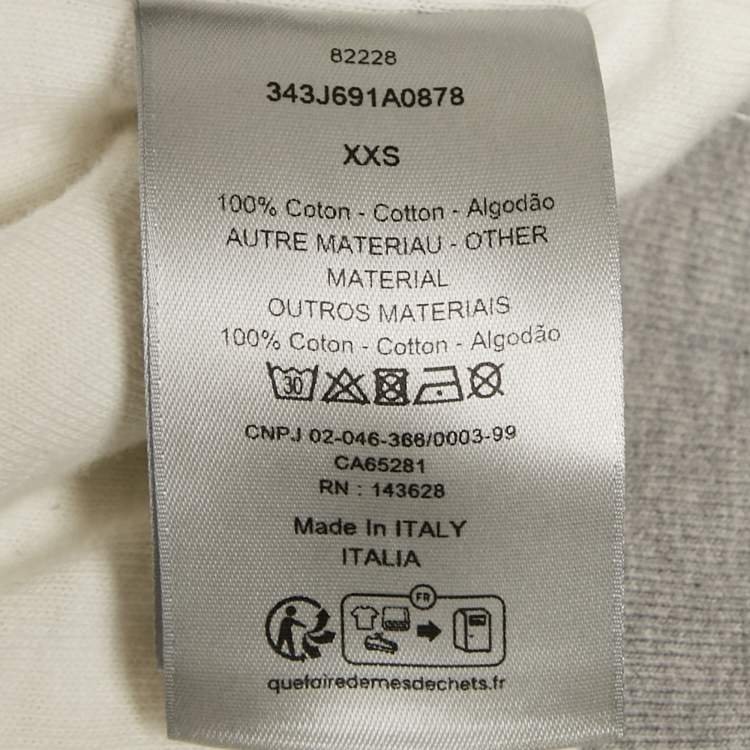 Pre Owned Dior Homme Grey Logo Print Distressed Hoodie XXS