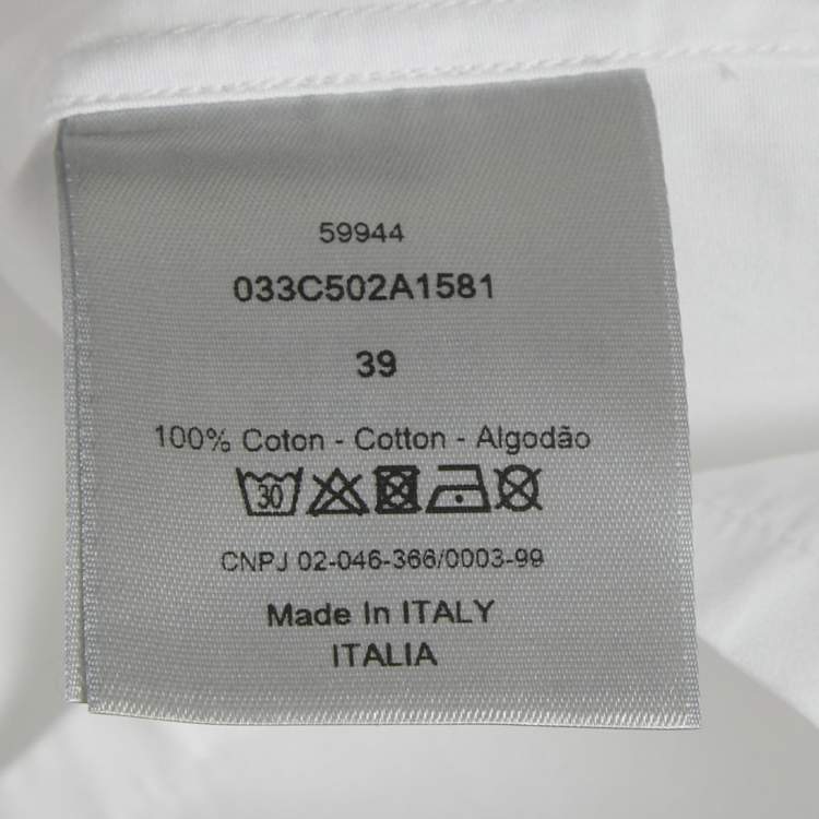 Pre Owned قميص ديور أوم x جوردان قطن بطبعة إير ديور أبيض مقاس متوسط - ميديم