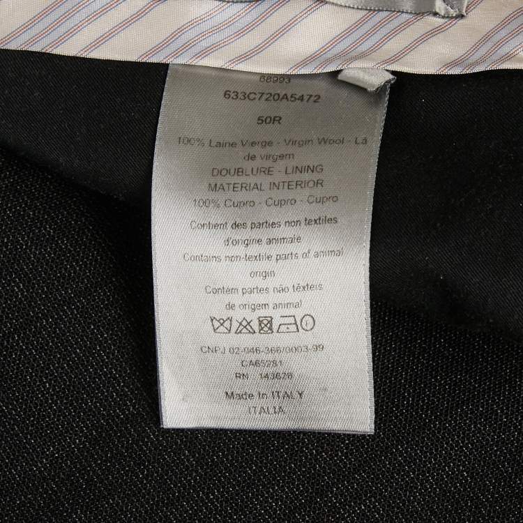 مملوكة مسبقًا Dior Homme Black Windowpane Wool Trousers L