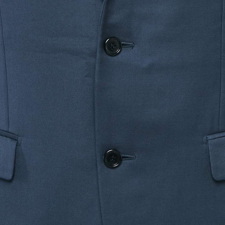 Pre Owned بليزر غاباردين أزرق بقصة عادية ديور هوم مقاس كبير - لارج