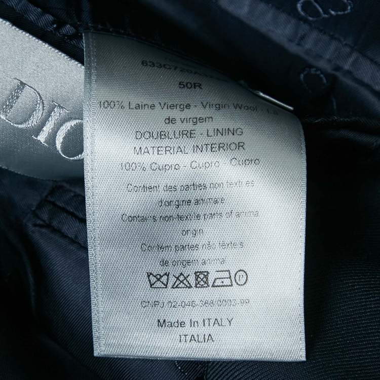 Pre Owned بليزر غاباردين أزرق بقصة عادية ديور هوم مقاس كبير - لارج