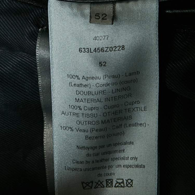 Pre Owned Dior Homme Black Leather and Suede Bomber Jacket XL