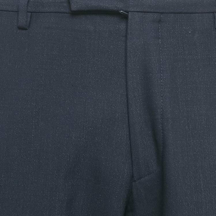 Pre Owned Dior Homme Navy Blue Wool Formal Trousers L