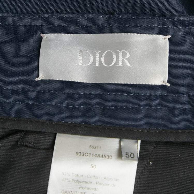 Pre Owned Dior Homme Blue Cotton Blend Cargo Pants L