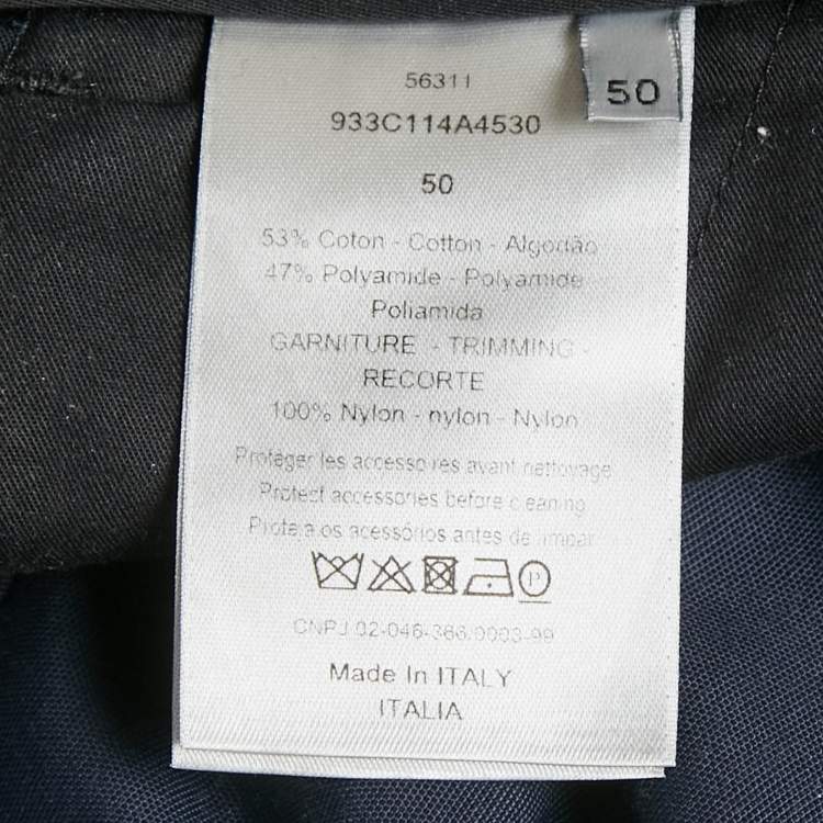 Pre Owned Dior Homme Blue Cotton Blend Cargo Pants L