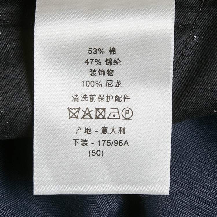 Pre Owned Dior Homme Blue Cotton Blend Cargo Pants L