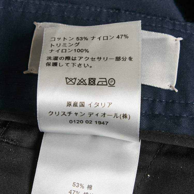 Pre Owned Dior Homme Blue Cotton Blend Cargo Pants L