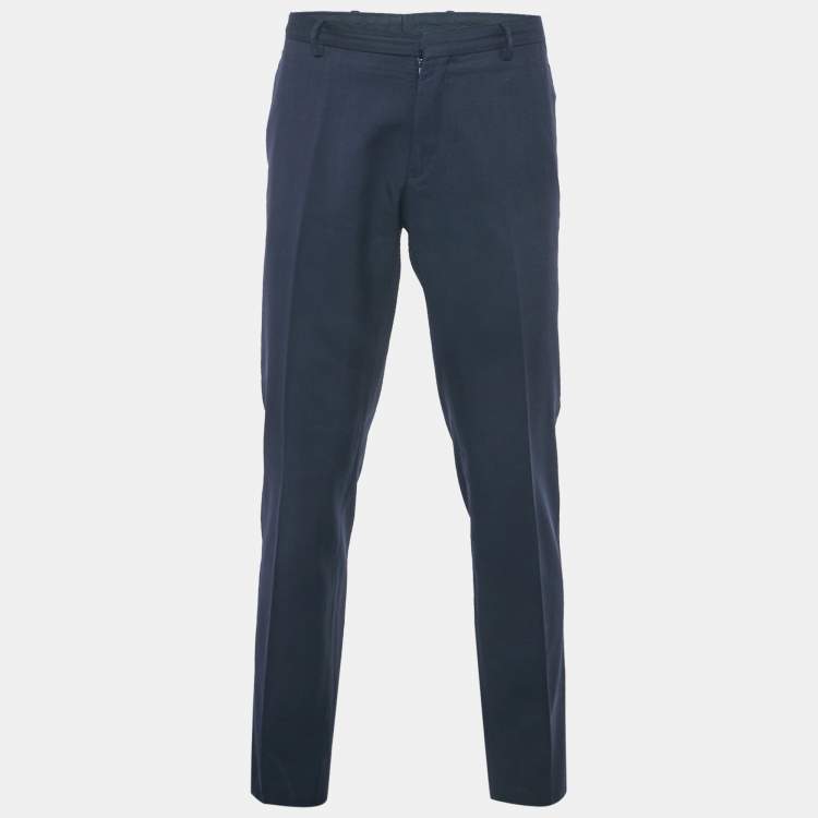 مملوكة مسبقًا Dior Homme Blue Wool Formal Trousers L