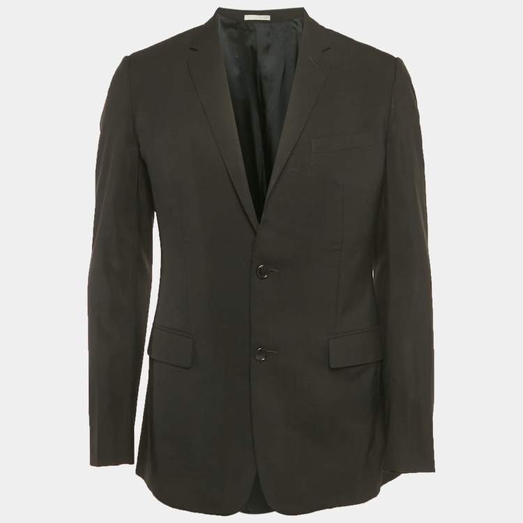 Pre Owned Dior Homme Black Wool Regular Fit Blazer L