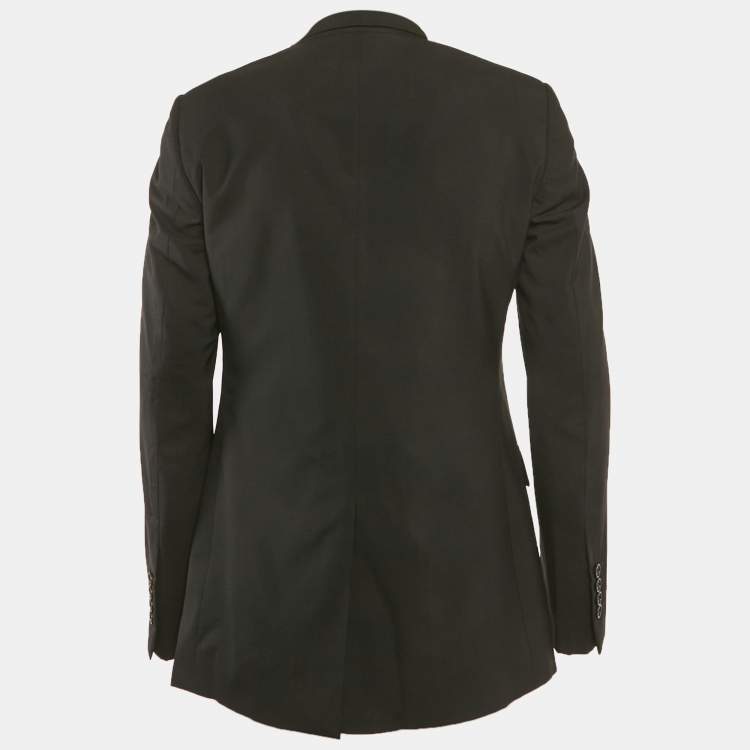 Pre Owned Dior Homme Black Wool Regular Fit Blazer L