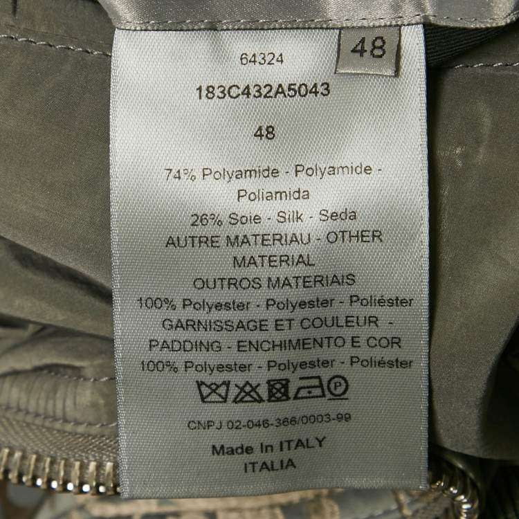 Pre Owned Dior Homme Grey Oblique Nylon Reversible Blouson M