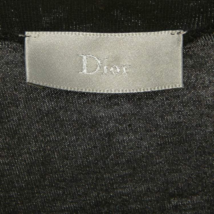 Pre Owned Dior Homme Black Jersey V-Neck T-Shirt S