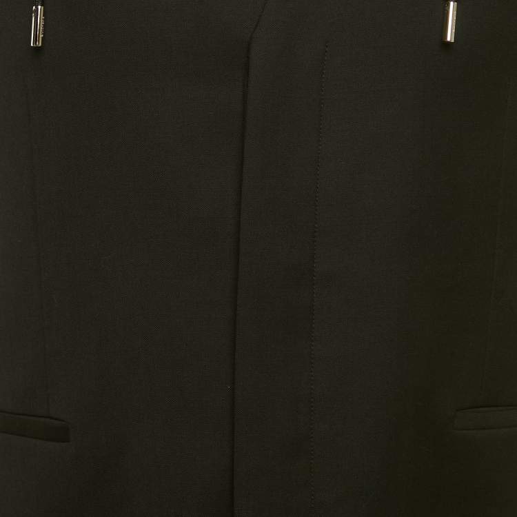Pre Owned Dior Homme Black Virgin Wool Suit Vest XL