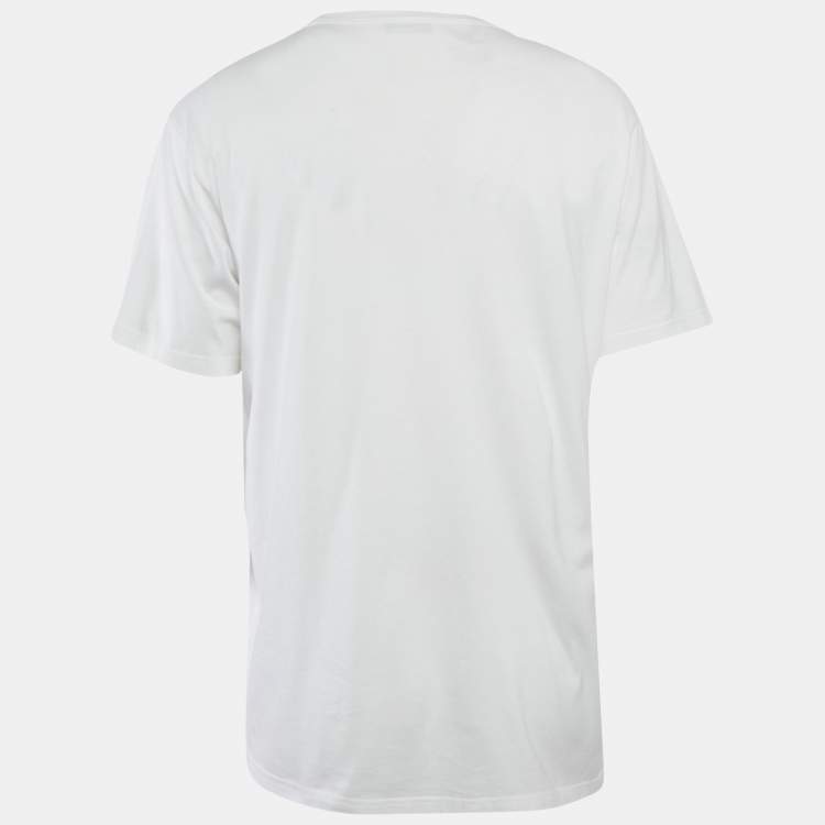 Pre Owned Dior Homme White Atelier Print Crew Neck T-Shirt XL