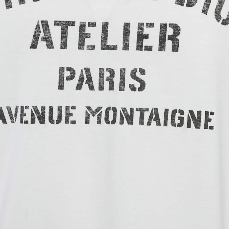 Pre Owned Dior Homme White Atelier Print Crew Neck T-Shirt XL