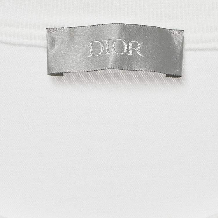 Pre Owned Dior Homme White Atelier Print Crew Neck T-Shirt XL